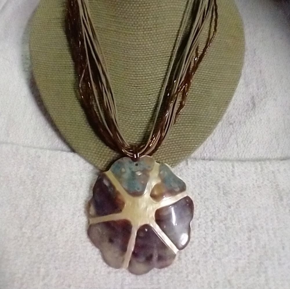Vintage Brown and Cream Multi-Strand Necklace